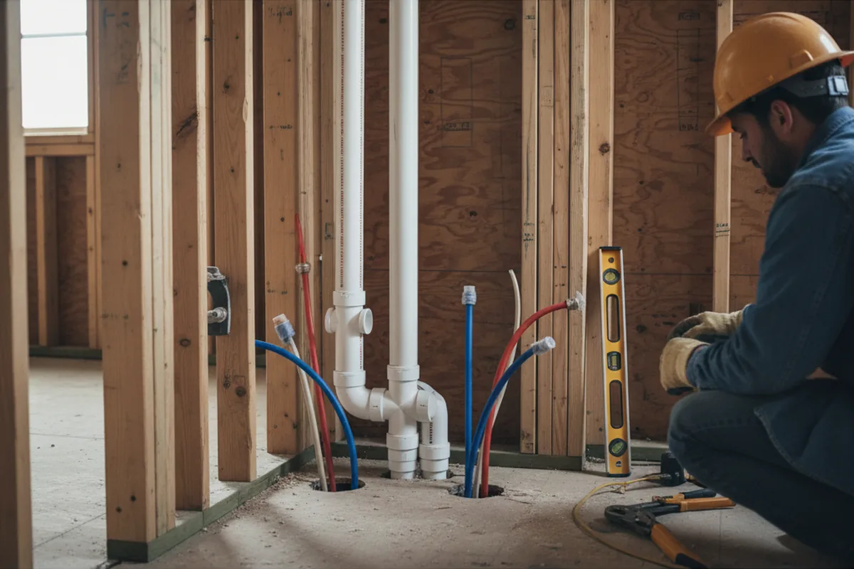 Drain and supply rough-in during Toilet Repair and Installation in Chaparral